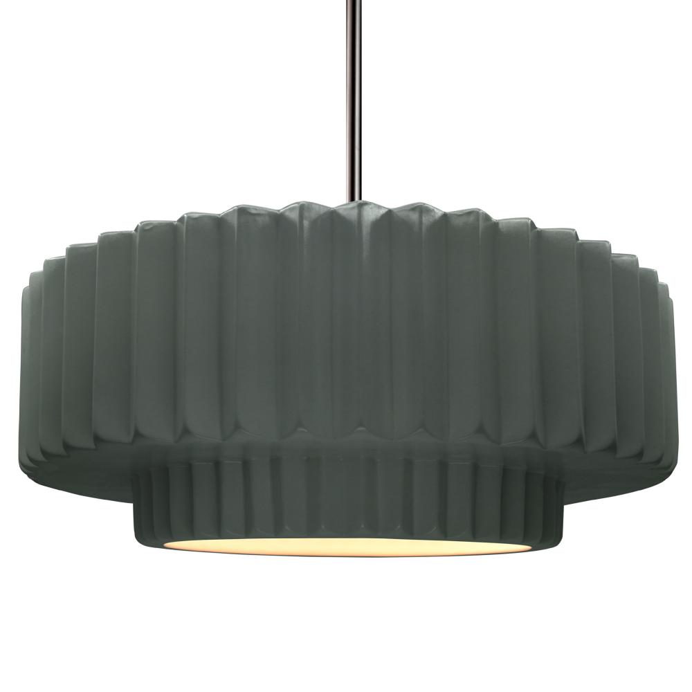 Large Tier Pleated LED Pendant