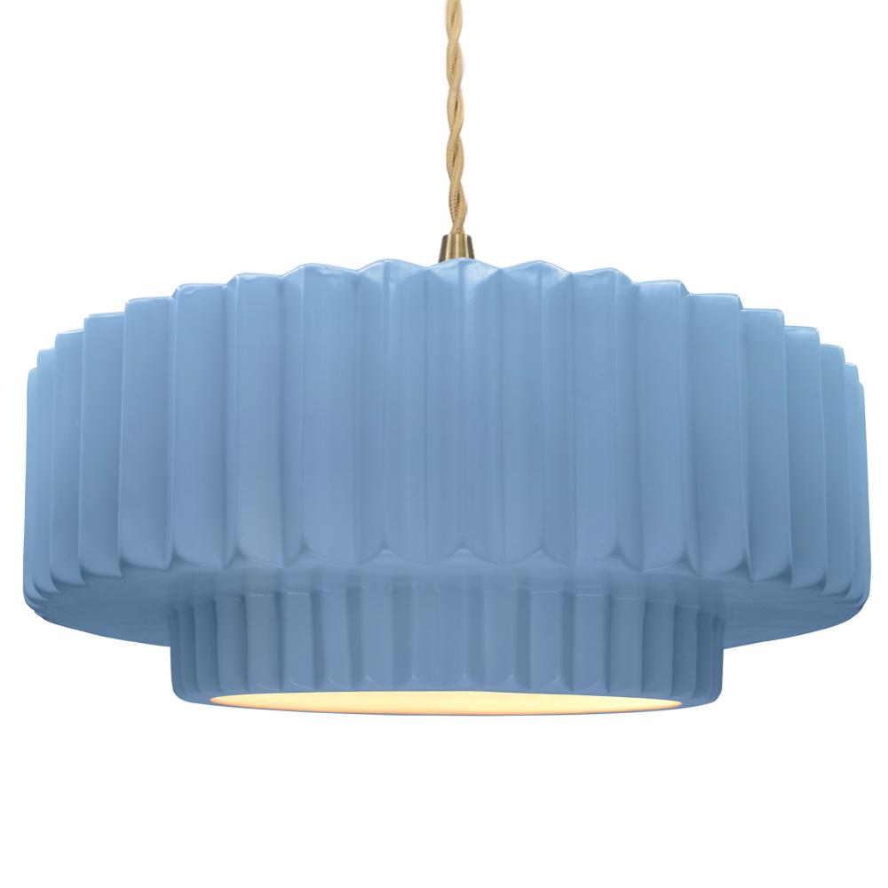 Large Tier Pleated 1-Light Pendant