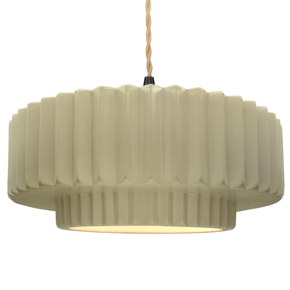 Large Tier Pleated 1-Light Pendant