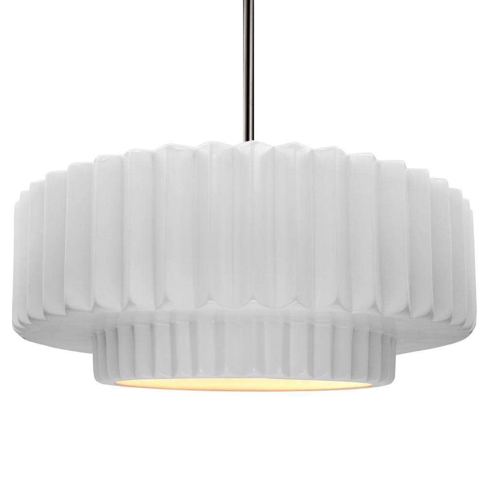 Large Tier Pleated 1-Light Pendant