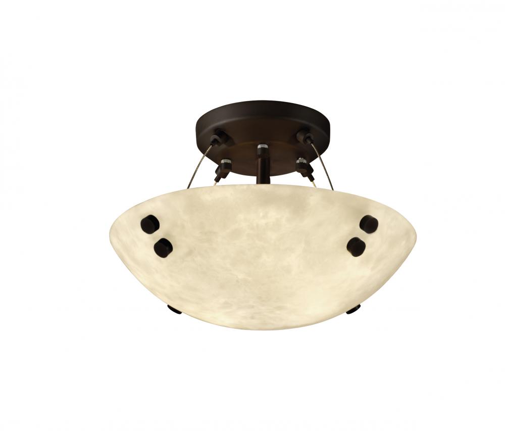 14&#34; LED Semi-Flush Bowl w/ Finials