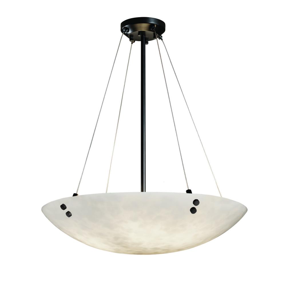 60&#34; LED Pendant Bowl w/ Pair Cylindrical Finials