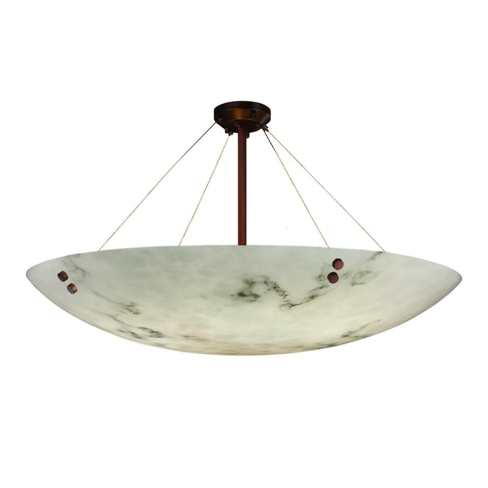 60&#34; Semi-Flush Bowl w/ Pair Cylindrical Finials