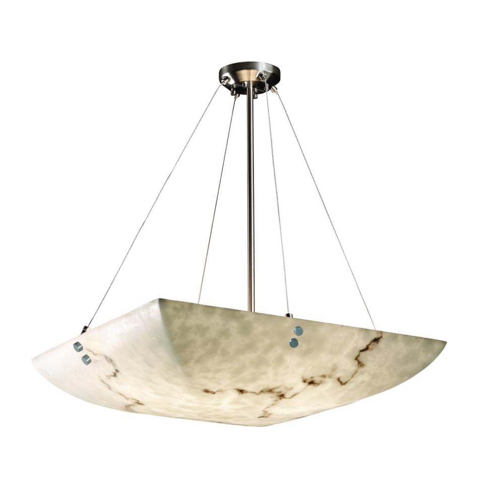 48&#34; LED Pendant Bowl w/ PAIR CYLINDRICAL FINIALS