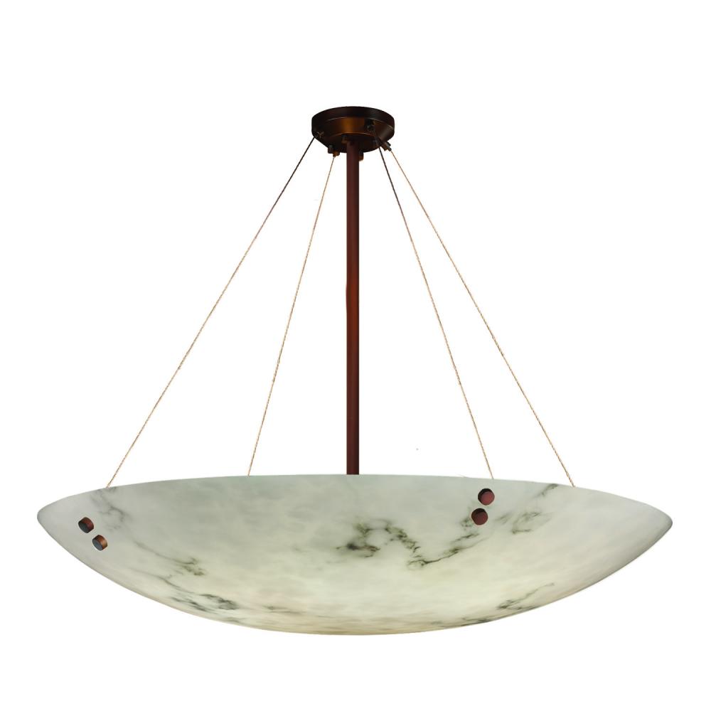 60&#34; Pendant Bowl w/ Pair Cylindrical Finials