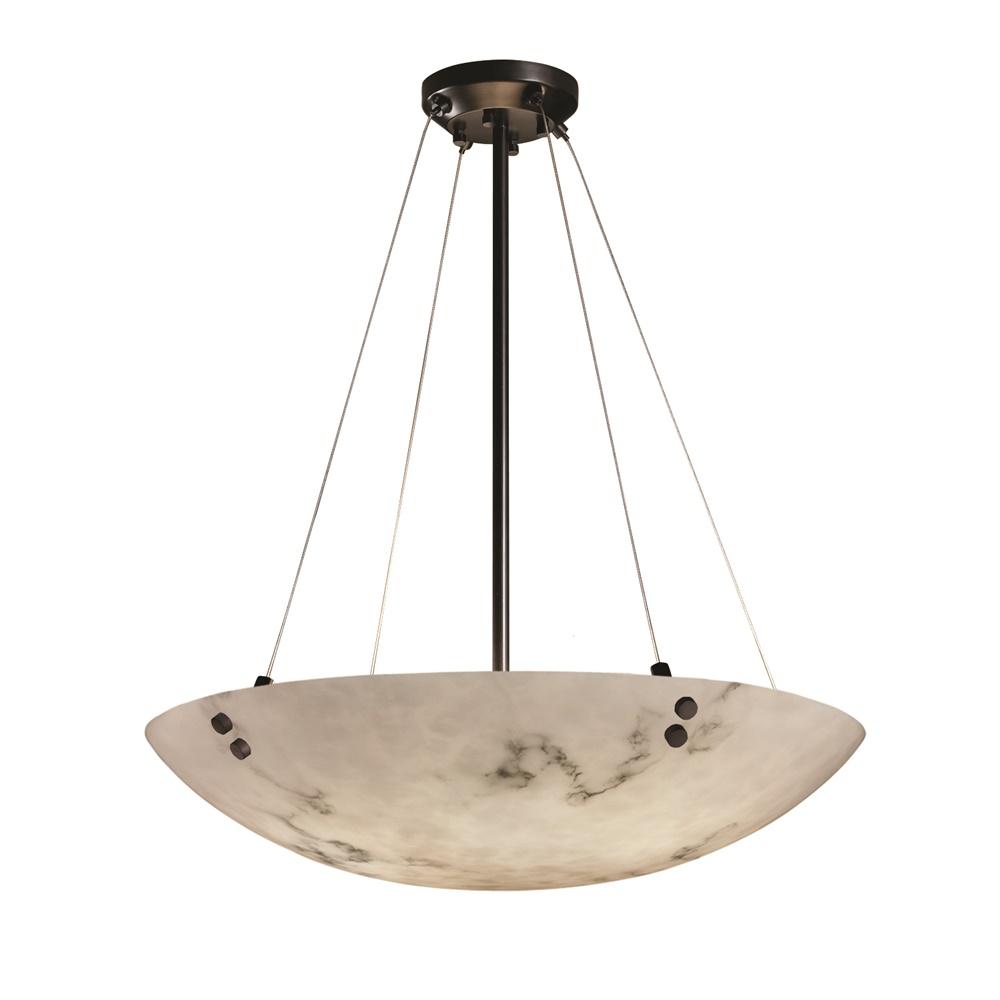 60&#34; Pendant Bowl w/ Pair Cylindrical Finials