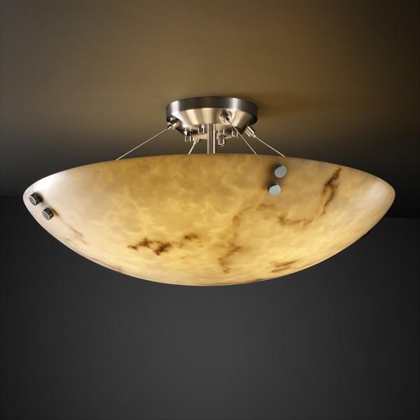 18&#34; LED Semi-Flush Bowl w/ PAIR CYLINDRICAL FINIALS