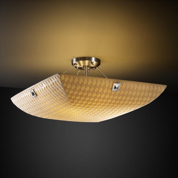 18&#34; Semi-Flush Bowl w/ CONCENTRIC CIRCLES FINIALS