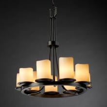 Justice Design Group CNDL-8766-10-CREM-MBLK - Dakota 9-Light Ring Chandelier