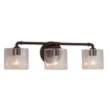 Justice Design Group FSN-8463-30-SEED-DBRZ - Bronx 3-Light Bath Bar