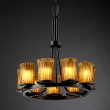 Justice Design Group GLA-8766-16-WHTW-MBLK - Dakota 9-Light Ring Chandelier