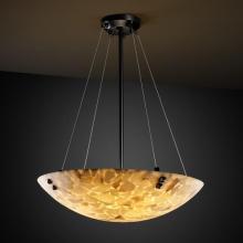 Justice Design Group ALR-9667-35-MBLK-F3-LED6-6000 - 48" LED Pendant Bowl w/ Pair Square w/ Points Finials