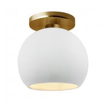 Justice Design Group CER-6353-WHT-BRSS-LED1-700 - Medium Globe LED Semi-Flush