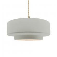 Justice Design Group CER-6545-BIS-BRSS-BEIG-TWST - Large Tier 1-Light Pendant