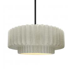 Justice Design Group CER-6553-CRK-MBLK-RIGID-LED1-700 - Medium Tier Pleated LED Pendant