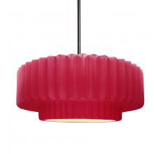 Justice Design Group CER-6553-CRSE-NCKL-RIGID - Medium Tier Pleated 1-Light Pendant