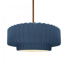 Justice Design Group CER-6553-MDMT-BRSS-RIGID-LED1-700 - Medium Tier Pleated LED Pendant