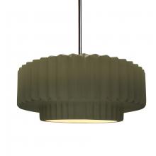 Justice Design Group CER-6553-MGRN-NCKL-RIGID - Medium Tier Pleated 1-Light Pendant