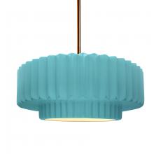 Justice Design Group CER-6553-RFPL-BRSS-RIGID-LED1-700 - Medium Tier Pleated LED Pendant