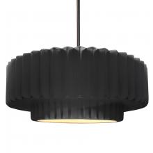 Justice Design Group CER-6555-BLK-NCKL-RIGID - Large Tier Pleated 1-Light Pendant