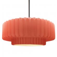 Justice Design Group CER-6555-BSH-NCKL-RIGID-LED1-700 - Large Tier Pleated LED Pendant