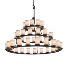 Justice Design Group FAB-8714-10-WHTE-MBLK-LED45-31500 - Dakota 45-Light 3-Tier Ring LED Chandelier