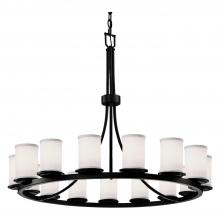 Justice Design Group FAB-8715-10-WHTE-MBLK-LED15-10500 - Dakota 15-Light 1-Tier Ring LED Chandelier