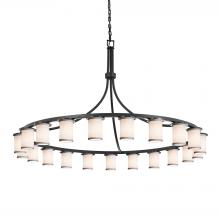 Justice Design Group FAB-8736-10-WHTE-MBLK-LED21-14700 - Dakota Downlight 21-Light 1-Tier LED Chandelier