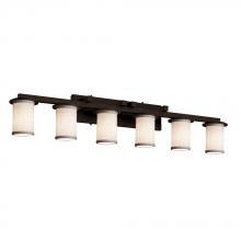 Justice Design Group FAB-8786-10-WHTE-DBRZ - Dakota 6-Light Bath Bar