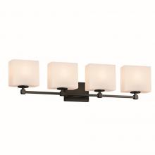 Justice Design Group FSN-8424-55-OPAL-MBLK - Tetra 4-Light Bath Bar