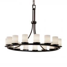 Justice Design Group FSN-8715-10-OPAL-DBRZ - Dakota 15-Light 1-Tier Ring Chandelier