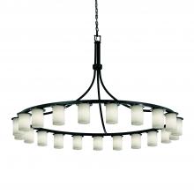 Justice Design Group FSN-8736-10-WEVE-MBLK - Dakota Downlight 21-Light 1-Tier Chandelier