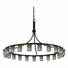 Justice Design Group WGL-8736-10-GRCB-DBRZ-LED21-14700 - Dakota Downlight 21-Light 1-Tier LED Chandelier