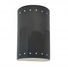 Justice Design Group CER-0995W-GRY - Small Cylinder w/ Perfs - Open Top & Bottom (Outdoor)