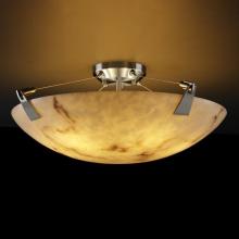 Justice Design Group FAL-9634-35-NCKL-LED6-6000 - 36" LED Semi-Flush Bowl w/ Tapered Clips