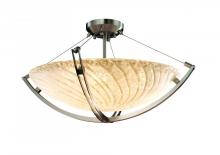 Justice Design Group GLA-9722-35-WHTW-NCKL-LED5-5000 - 24" LED Pendant Bowl w/ Crossbar