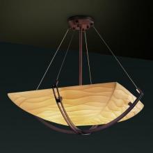 Justice Design Group PNA-9722-25-WAVE-DBRZ-LED5-5000 - 24" LED Pendant Bowl w/ Crossbar