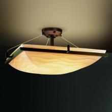 Justice Design Group PNA-9782-25-WAVE-DBRZ-LED5-5000 - 24" Square LED Semi-Flush Bowl w/ Ring