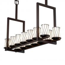 Justice Design Group WGL-8764-10-GRCB-MBLK - Dakota 14-Light Bridge Chandelier (Tall)