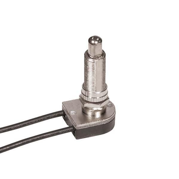 On-Off Metal Push Switch; 1-1/8&#34; Metal Bushing; Single Circuit; 6A-125V, 3A-250V Rating; 6&#34;