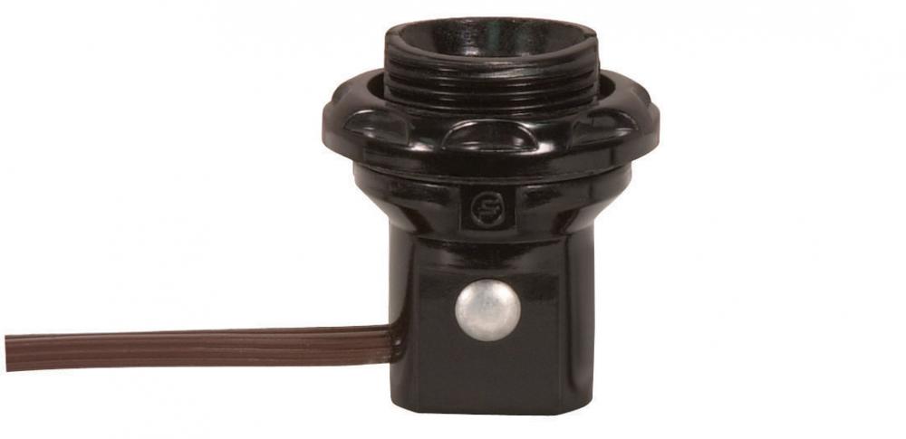 Phenolic Threaded Candelabra Socket With Leads / Rings; 1-1/4&#34; With Shoulder and Phenolic Ring;