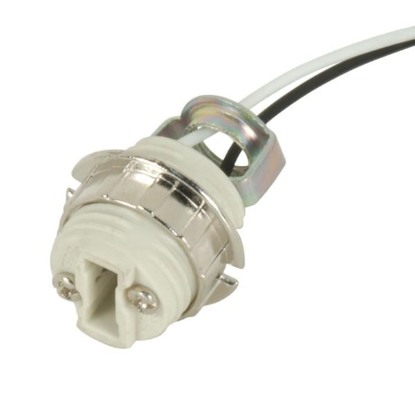 Threaded G-9 Porcelain Socket; 72&#34; Leads; With Ring; UL 10362 Leads; 1/8 IP Hickey Inside