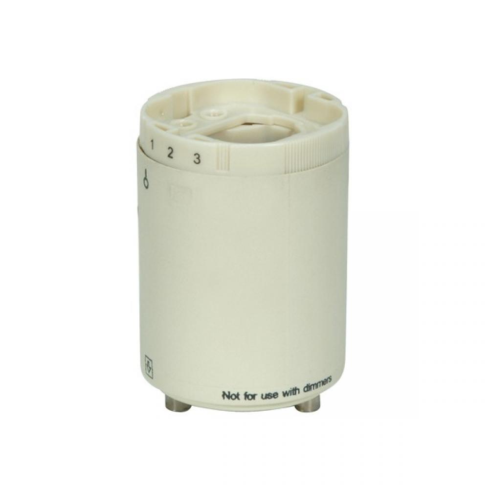 Smooth Phenolic Self-Ballasted CFL Lampholder; 277V, 60Hz, 0.20A; 18W G24q-2 And GX24q-2; 2&#34;