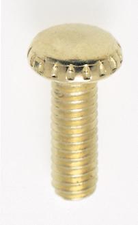 Steel Knurled Head Thumb Screw; 8/32; 1/2&#34; Length; Brass Plated Finish