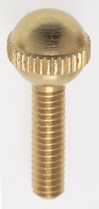 Solid Brass Thumb Screw; Burnished and Lacquered; 8/32 Ball Head; 5/8&#34; Length