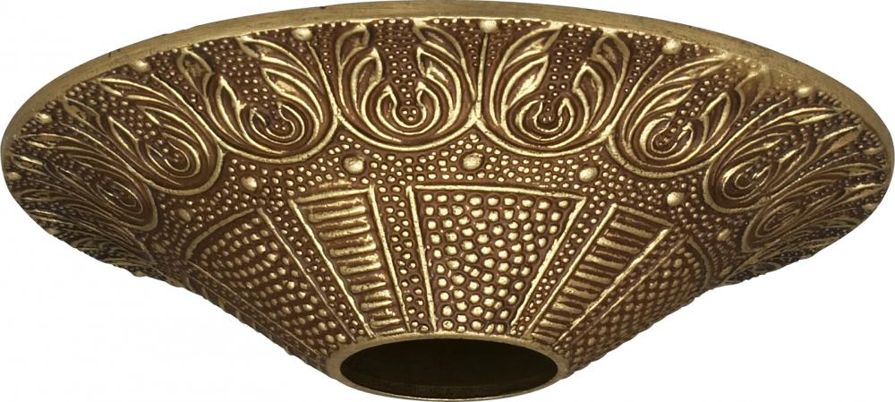 Cast Brass Canopy; Antique Brass Finish; 4-3/8&#34; Diameter; 1-1/16&#34; Center Hole; 1&#34; Height