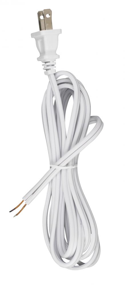 8 Foot 18/2 SPT-2 105C Cord Set; White Finish; 36&#34; Hank; 200 Carton; Molded Polarized Plug;