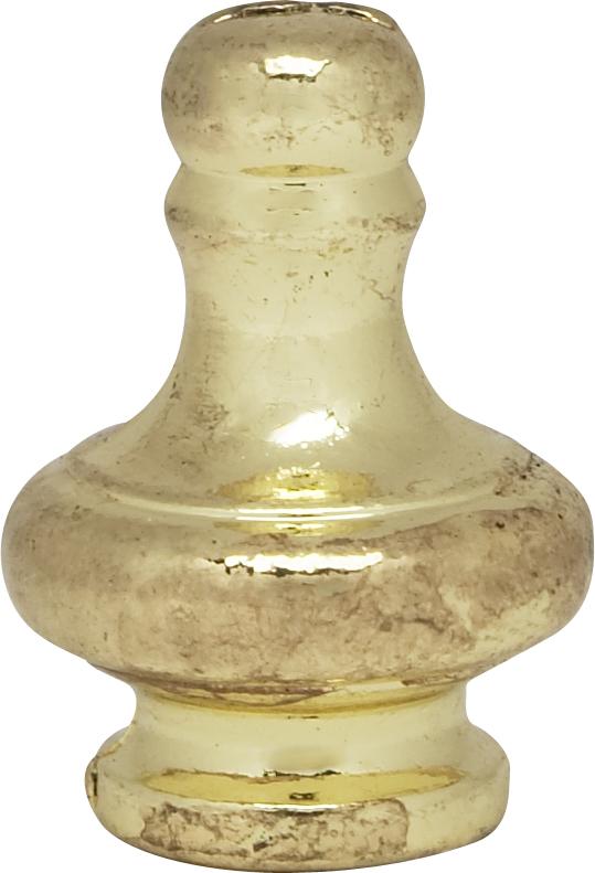 Large Pyramid Knob; 1-1/4&#34; Height; 1/8 IP; Polished Brass Finish