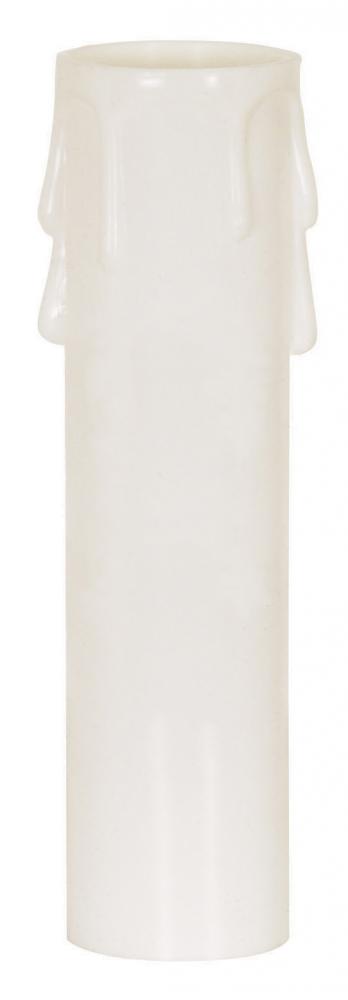 Plastic Drip Candle Cover; White Plastic Drip; 1-3/16&#34; Inside Diameter; 1-1/4&#34; Outside