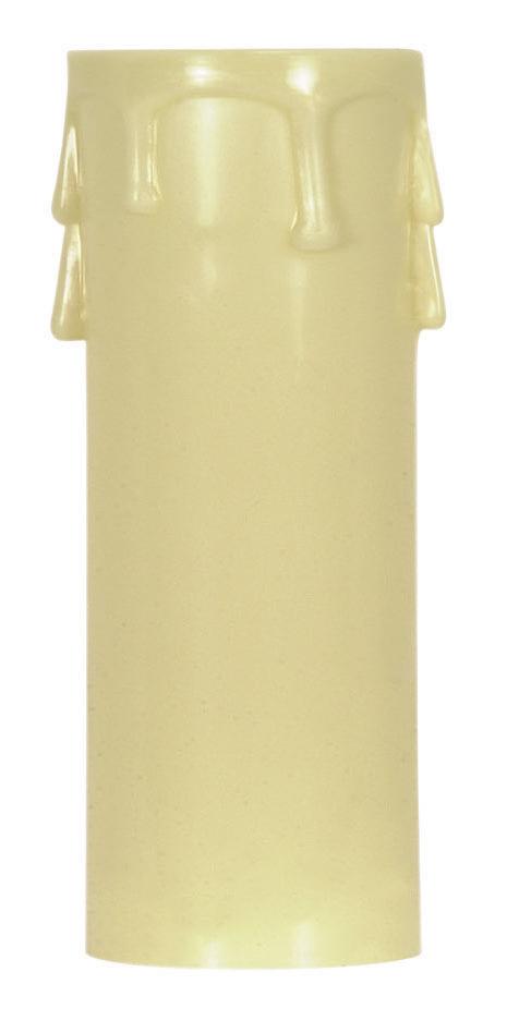 Plastic Drip Candle Cover; Ivory Plastic Drip; 1-13/16&#34; Inside Diameter; 1-1/4&#34; Outside